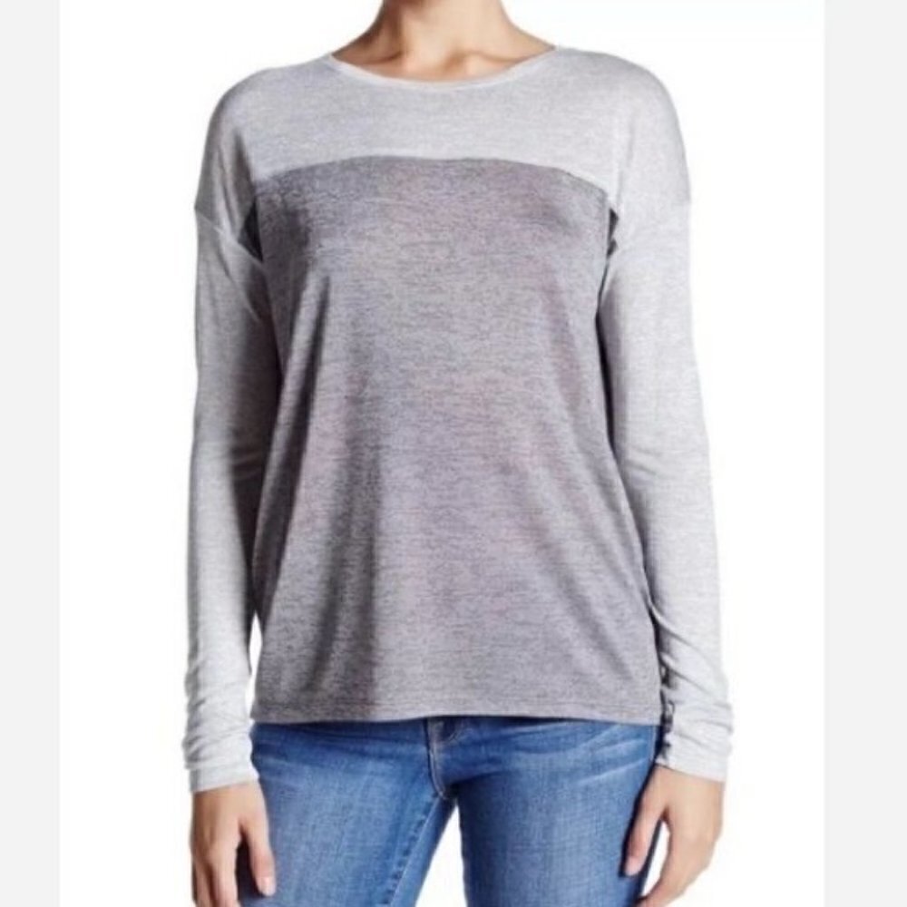 Vince Gray Piping Lightweight Long Sleeve Top M‎